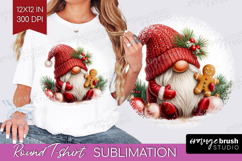 Christmas Gnome Round Tshirt Background - Cute Gnome PNG Product Image 1