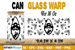 Christmas Gnome 16 oz Can Glass Wrap SVG Product Image 1
