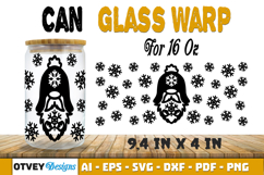 Christmas Gnome 16 oz Can Glass Wrap SVG Product Image 2