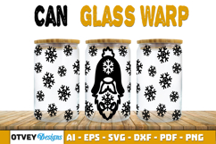 Christmas Gnome 16 oz Can Glass Wrap SVG Product Image 1