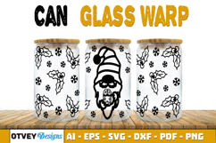 Christmas Gnome 16 oz Can Glass Wrap SVG Product Image 1