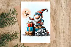 Merry Christmas fairy card printable Christmas gnome gifts Product Image 3