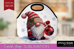 Christmas Gnome Lunch Bag - Cute Gnome Lunch Bug PNG Product Image 1