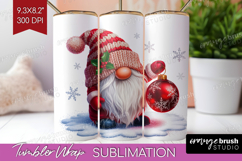 Christmas Gnome Tumbler Wrap - Cute Gnome Tumbler PNG Product Image 1