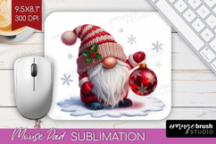 Christmas Gnome Mouse Pad Sublimation - Cute Gnome Mousepad Product Image 1