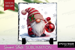 Christmas Gnome Slate PNG - Cute Gnome Square Slate Product Image 1