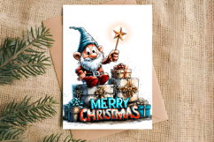 Merry Christmas fairy card printable Christmas gnome gifts Product Image 4