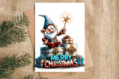Merry Christmas fairy card printable Christmas gnome gifts Product Image 4
