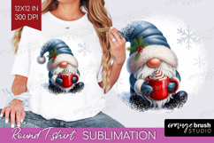 Christmas Gnome Round Tshirt Background - Cute Gnome PNG Product Image 1