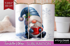 Christmas Gnome Tumbler Wrap - Cute Gnome Tumbler PNG Product Image 1