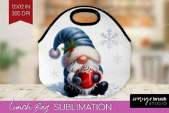 Christmas Gnome Lunch Bag - Cute Gnome Lunch Bug PNG Product Image 1