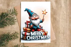 Merry Christmas fairy card printable Christmas gnome gifts Product Image 5