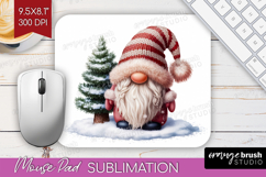 Christmas Gnome Mouse Pad Sublimation - Cute Gnome Mousepad Product Image 1