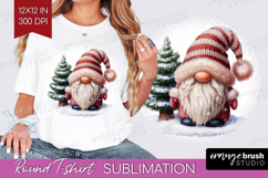 Christmas Gnome Round Tshirt Background - Cute Gnome PNG Product Image 1