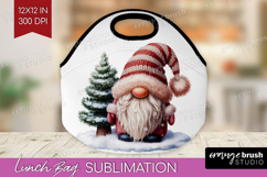Christmas Gnome Lunch Bag - Cute Gnome Lunch Bug PNG Product Image 1