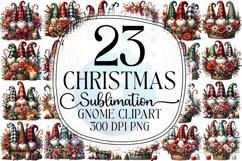 Christmas Gnome Sublimation - Clipart PNG Bundle Product Image 1