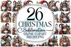 Christmas Gnome Sublimation - Clipart PNG Bundle Product Image 1