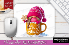 Christmas Gnome Mouse Pad Sublimation - Cute Gnome Mousepad Product Image 1