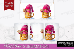 Christmas Gnome Mug Wrap - Cute Gnome Mug PNG Sublimation Product Image 1