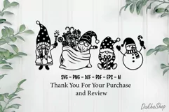 Christmas Svg, Funny Christmas Cute Santa Gnome Snowman Svg. Product Image 9