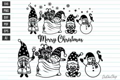 Christmas Svg, Funny Christmas Cute Santa Gnome Snowman Svg. Product Image 1