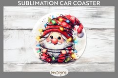 Christmas Gnome v5 Entangled in Lights Car Coaster PNG Product Image 1