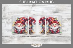 Christmas Gnome v5 Entangled in Lights Mug Wrap Sublimation Product Image 1