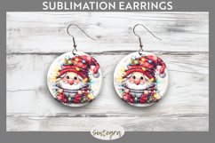 Christmas Gnome v5 Entangled in Lights Round Earrings PNG Product Image 1