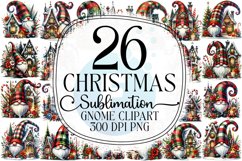 Christmas Gnome Sublimation - Clipart PNG Bundle Product Image 1