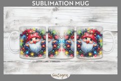 Christmas Gnome v6 Entangled in Lights Mug Wrap Sublimation Product Image 1