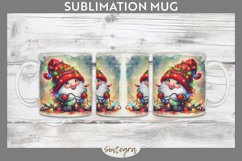 Christmas Gnome v7 Entangled in Lights Mug Wrap Sublimation Product Image 1
