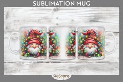 Christmas Gnome v8 Entangled in Lights Mug Wrap Sublimation Product Image 1