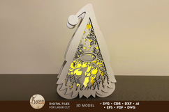 Set of 7 Christmas Gnome Lanterns with LED Light - Laser Cut Product Image 4