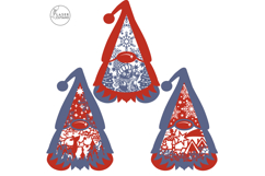 Set of 7 Christmas Gnome Lanterns with LED Light - Laser Cut Product Image 10