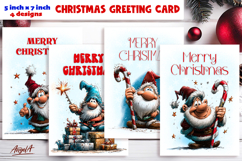Merry Christmas fairy card printable, funny Christmas gnome Product Image 1