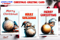 92 Funny Christmas card templates printable bundle Gnome PNG Product Image 6