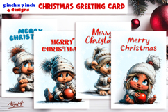 92 Funny Christmas card templates printable bundle Gnome PNG Product Image 3