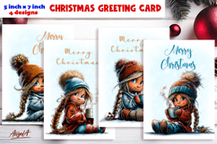 92 Funny Christmas card templates printable bundle Gnome PNG Product Image 5