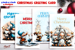 Merry Christmas fairy card printable Funny Christmas gnomes Product Image 1