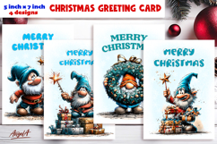 92 Funny Christmas card templates printable bundle Gnome PNG Product Image 9