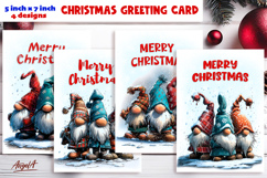92 Funny Christmas card templates printable bundle Gnome PNG Product Image 11