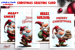 92 Funny Christmas card templates printable bundle Gnome PNG Product Image 12