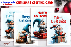 Merry Christmas card design Christmas gnomes, hot cocoa PNG Product Image 1