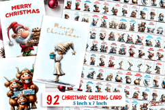 92 Funny Christmas card templates printable bundle Gnome PNG Product Image 1