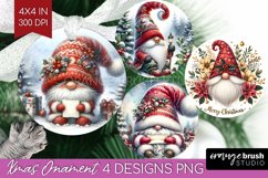 Christmas Gnome Ornament PNG - Cute Gnome PNG Sublimation Product Image 1