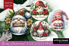 Christmas Gnome Ornament PNG - Cute Gnome PNG Sublimation Product Image 1
