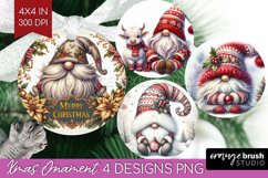 Christmas Gnome Ornament PNG - Cute Gnome PNG Sublimation Product Image 1