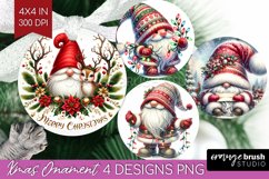 Christmas Gnome Ornament PNG - Cute Gnome PNG Sublimation Product Image 1
