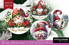 Christmas Gnome Ornament PNG - Cute Gnome PNG Sublimation Product Image 1