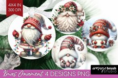 Christmas Gnome Ornament PNG - Cute Gnome PNG Sublimation Product Image 1